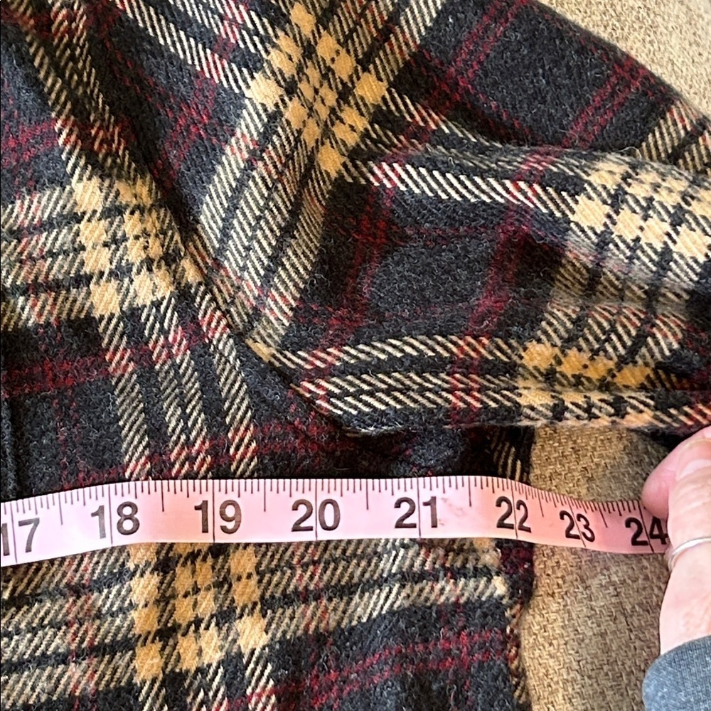 WOOLRICH VINTAGE WOMENS FLANNEL ZIP UP BROWN RED PLAID  JACKER OVER -SHIRT SZ L - Picture 10 of 13